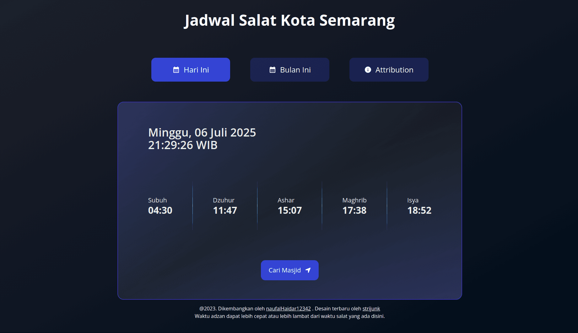 Image for project Jadwal Salat Kota Semarang